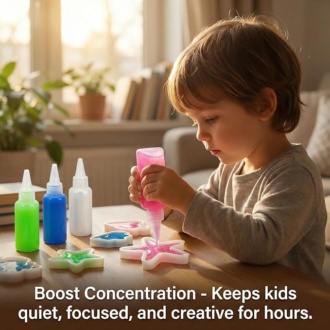Magic Water Elf Toy Kit,20 Molds Safe & Non-Toxic Squishy Making Kit Focus & Concentration,Fun No-Mess STEM Activity-DIY Glow Magic Elves Craft for Boys Girls (12solid+6glow+4Sparkling+2Pearlescent)