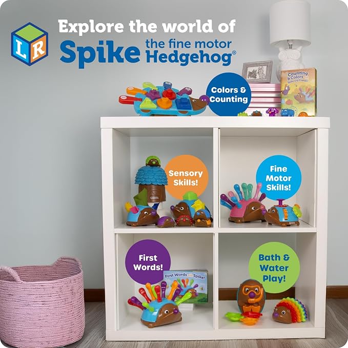Learning Resources Spike The Fine Motor Hedgehog - Toddler Montessori Toys, Stacking Shape, Gifts For Boys And Girls, Sorting And Matching Skill Activities, Educational Games, Kindergarten