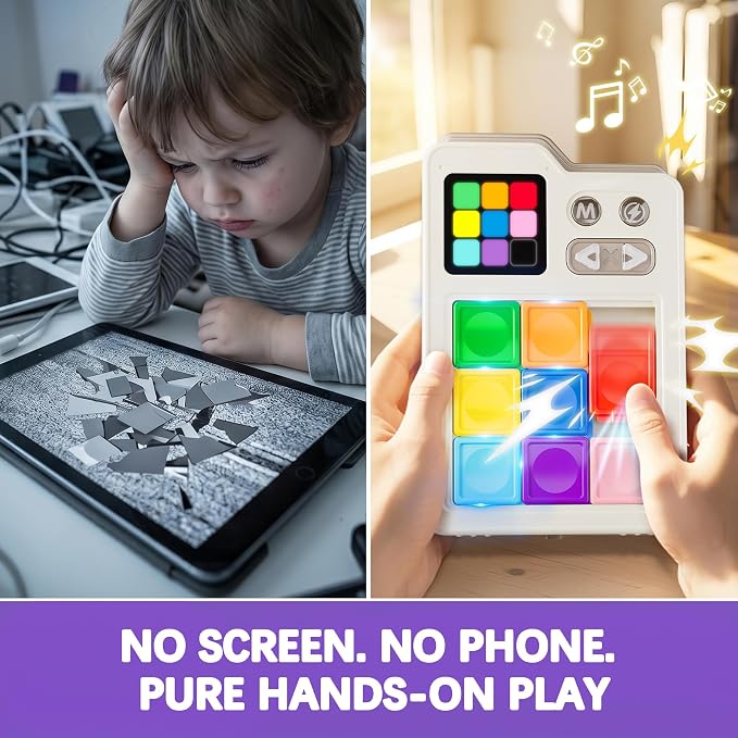 MinoLogic Super Slide Puzzle Game, 1000+ Challenges & 3 Modes Electronic Sliding Tile Puzzle & Klotski Puzzle, Brain Teaser Sliding Block Puzzle for Kids & Adults, Travel Family Logic Games