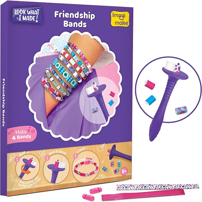 Imagimake Craft Kit - Arts and Crafts for Kids Ages 5+ - Air Dry Clay, Paper Quilling, Stamp Art - 3-in-1 Arts and Crafts Kit - Gifts for 5, 6, 7, 8 Year Olds | Create Window Stickers, Friendship Bands & Stamp Art, Birthday Gift for Girls & Boys Ages 3...