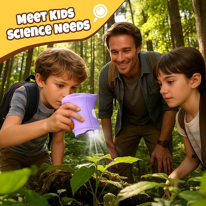 Handheld Digital Mini Microscope for Kids: 1000X 4K 2.4" Microscopes Toys | Portable Pocket STEM Electronic Learning Educational Science Kit 8-12 Birthday Gift 4 5 6 7 Year Old Boy Girl