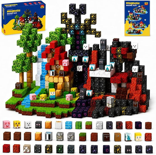 Magnetic Building Blocks 150PCS, 0.8in Stacking Cubes STEM Toy Kids Ages 3+ | Magnet Toys for Kids, Stacking Construction Magnets, School STEM Toys Birthday for Boys & Girls