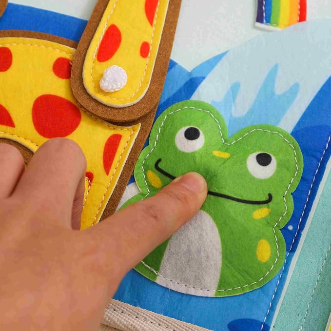 GOODMOM Animal Busy Book for Ages 1–3 -in-1 Educational Activity Book | Develop Fine Motor Skills, Practical Life Skills & Sensory Exploration | Travel-Friendly, Screen-Free Fun