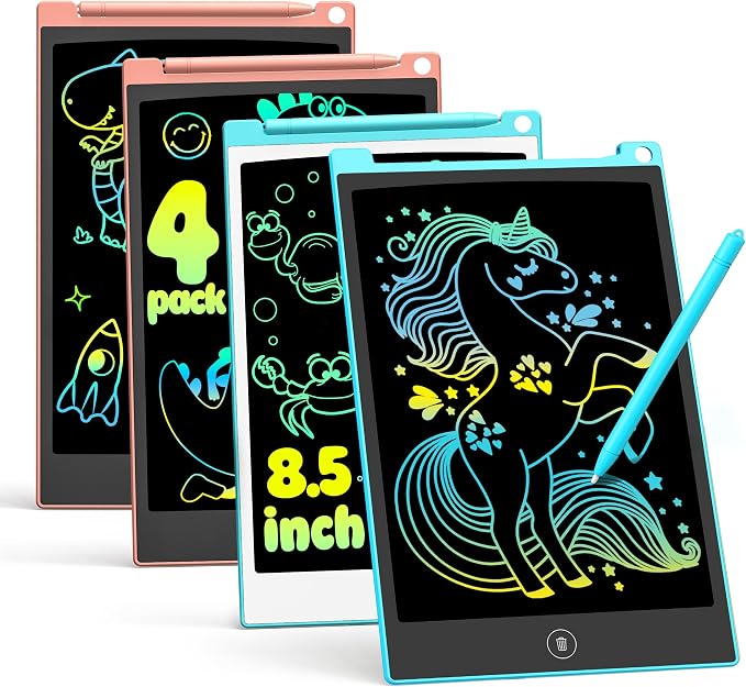 TECJOE LCD Writing Tablet, 8.5 Inch Colorful Drawing Board, Kids Travel Games Activity Learning Toys, Birthday Gifts for 3-8 Year Old Boys Girls Toddlers Preschooler | Colorful Doodle Board, Travel Road Trips Essential, Quiet Time, Learning Toys Birthd...