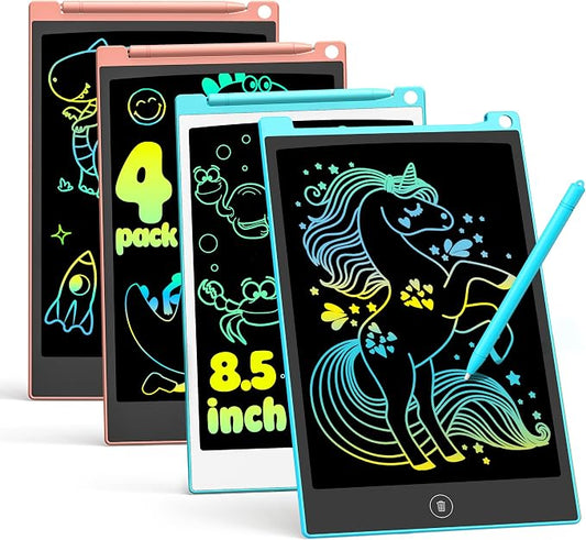 TECJOE LCD Writing Tablet, 8.5 Inch Colorful Drawing Board, Kids Travel Games Activity Learning Toys, Birthday Gifts for 3-8 Year Old Boys Girls Toddlers Preschooler | Colorful Doodle Board, Travel Road Trips Essential, Quiet Time, Learning Toys Birthd...