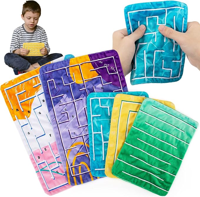 5 Pcs Marble Maze Mat Sensory Fidget Stress Relief Toys, Sensory Mat Toys | Anxiety Calming, Tactile Sensory Toys for Kids Adults Teens Autism with Special Needs School Classroom Home Supplies,2 Sizes