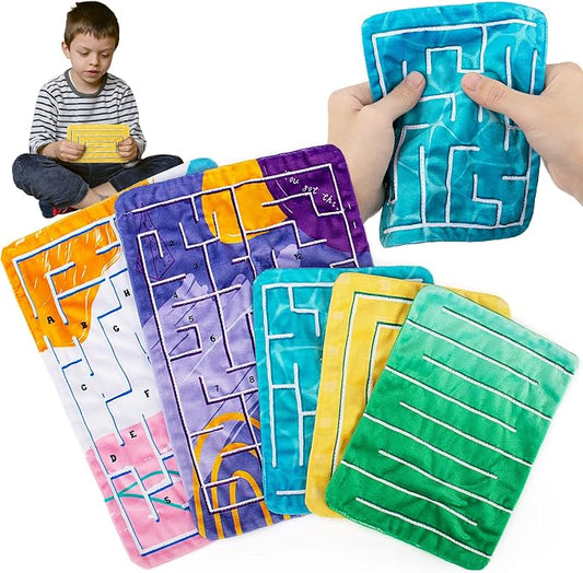 5 Pcs Marble Maze Mat Sensory Fidget Stress Relief Toys, Sensory Mat Toys | Anxiety Calming, Tactile Sensory Toys for Kids Adults Teens Autism with Special Needs School Classroom Home Supplies,2 Sizes