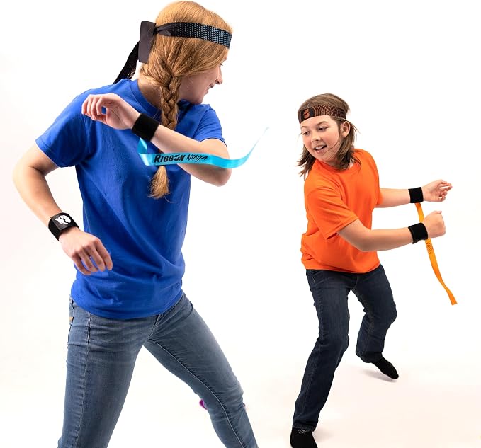 Fat Brain Toys Ribbon Ninja Game - Active Ribbon-Snatching Indoor or Outdoor Ninja Kids Toys for Kids & Teens (Pack of 3)
