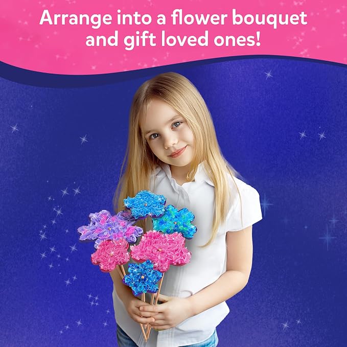 Skillmatics Poke-in Art – Flower Bouquet, Wood Craft Kit, Gift for Kids | Mess-Free, DIY Room Decor, Fine Motor Skills, Pretend Play, Screen-Free Travel Activity, Girls & Boys Ages 4, 5, 6, 7, 8, 9