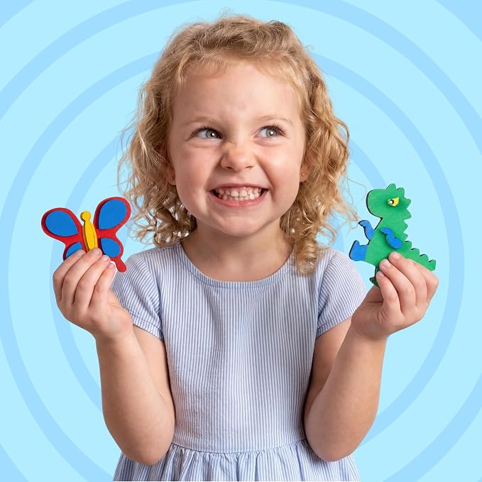 JOYIN 12 Wooden Magnet Creativity Arts & Crafts Painting Kit for Kids, Decorate Your Own Painting Gift for Easter Basket Stuffers, Birthday Parties and Family Crafts, Party Favors for Boys Girls