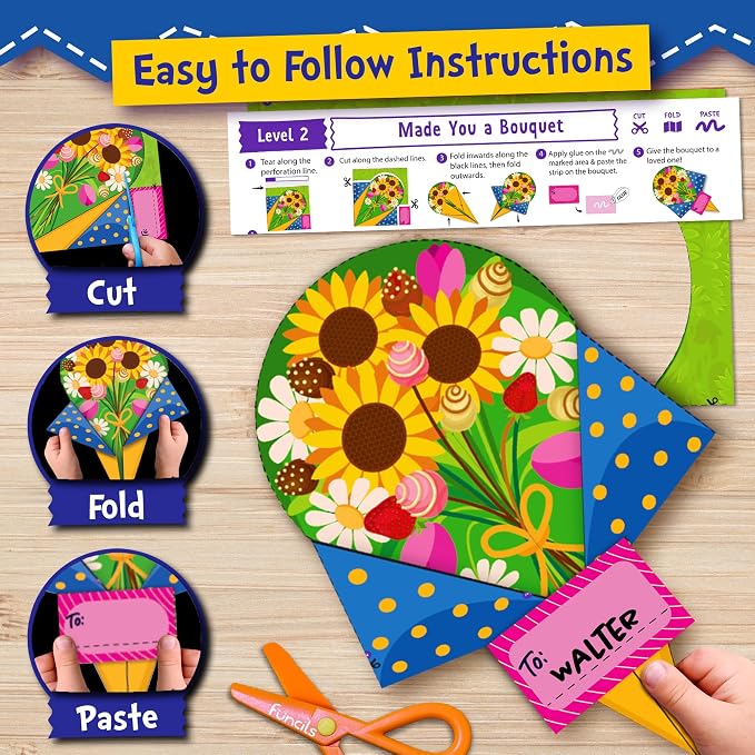 Funcils Kids Scissors Skills with Air Clay, Toddler Scissors Ages 3 4 5 6 7 | 2 Safety Scissors, Preschool Gifts, Toys for Kids, Cutting & Learning Crafts Activities - Art Supplies Gifts for Boys & Girls