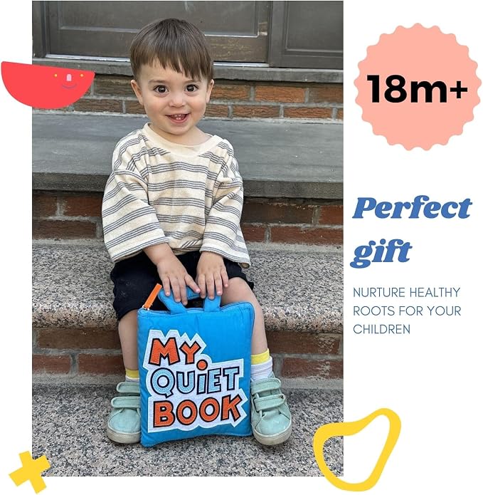BAVY Quiet Book, Montessori Busy Board Book, Airplane Toy for Toddlers 2-4 | Car and plane activities, quiet book, travel busy book, toddlers 2 3 4, quiet time, 10 activities, birthday gift idea