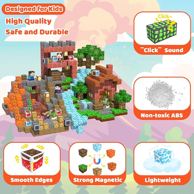 Magnetic Blocks, 150PCS Toys Building Cube Birthday Gifts for Kids | Magnetic Cubes, 0.8 inches Building Blocks, STEM Construction Toys Christmas Birthday Gifts for Kids Boys Girls