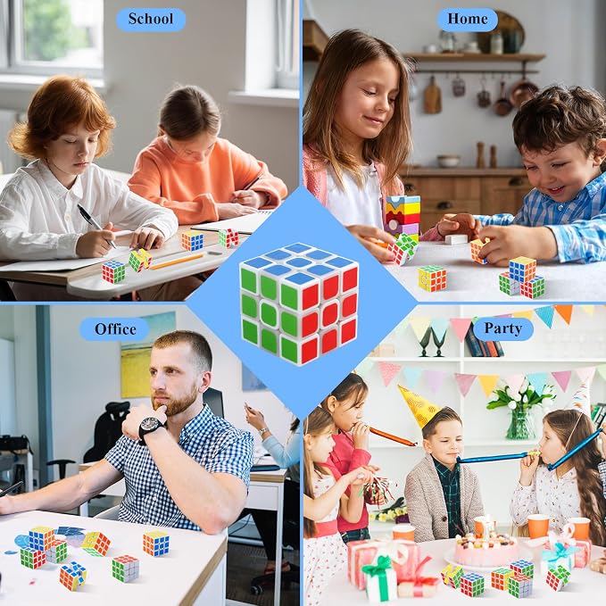Mini Cube 12 Pack Puzzle Party Favors for Kids Birthday Party Favors, Magic Cube Classroom Prize for Students & School Rewards, Stress Relief Toys Easter Christmas Stocking Goody Bag Filler