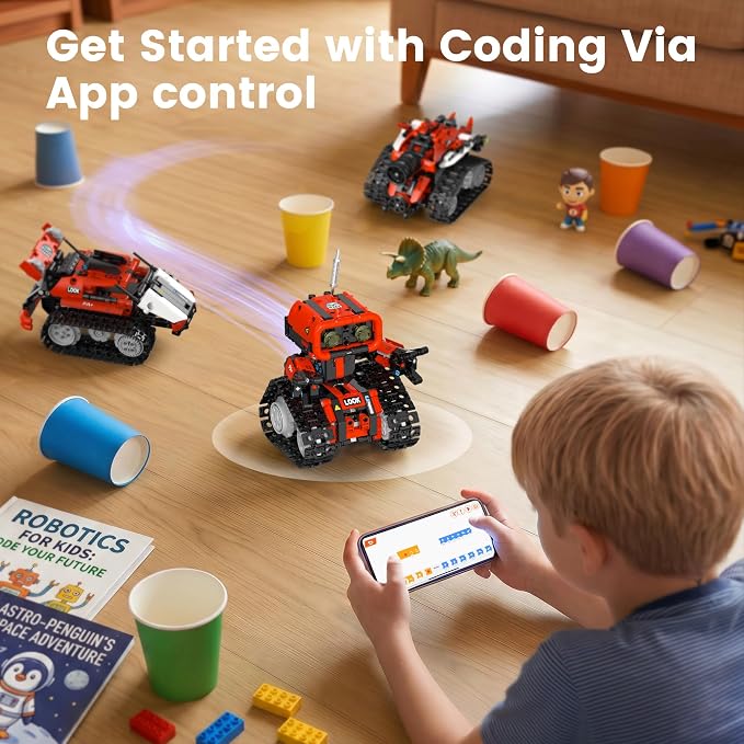 5 in 1 Robot Building Kit, STEM APP & Remote Control Robotics | Ages 8-12, Build Robot, Car & Mechanical Models, Birthday Gift for Boys Girls