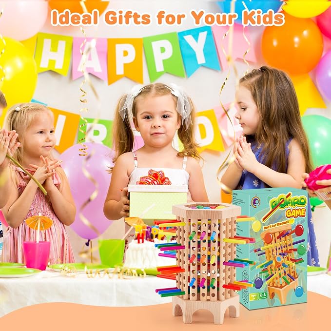 Centtechi Montessori Game Wooden Board Games for Kids 4-6-8, Colorful Sticks Math Educational Toys for Boys and Girls, Classic Fun Dice Games for Family Game Night 2-6 Players