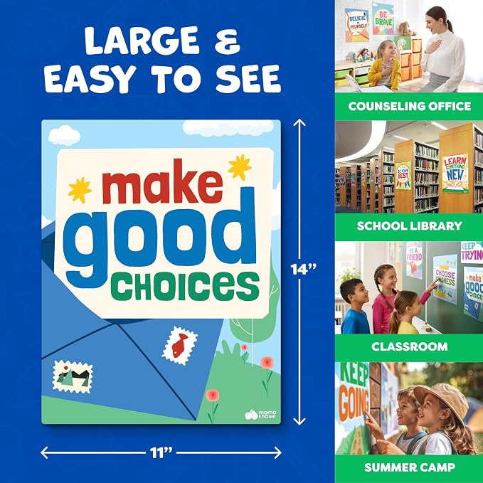 Motivational Posters for Classroom Decor - 14pc Inspirational Positive Affirmation Classroom Posters Middle School High School Elementary - Back to School Supplies Decorations Bulletin Board Wall