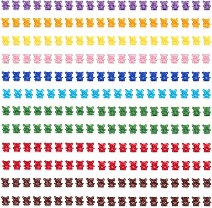 XINHUIDALSQ 180 Pcs Counting Bears, 0.62'' 9 Colors Rainbow Counting Mini Bears, Plastic Sorting Bear Counters Math Manipulatives for Ages 3+ Kids, Back to School Supplies