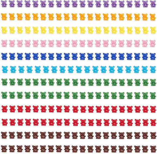 XINHUIDALSQ 180 Pcs Counting Bears, 0.62'' 9 Colors Rainbow Counting Mini Bears, Plastic Sorting Bear Counters Math Manipulatives for Ages 3+ Kids, Back to School Supplies