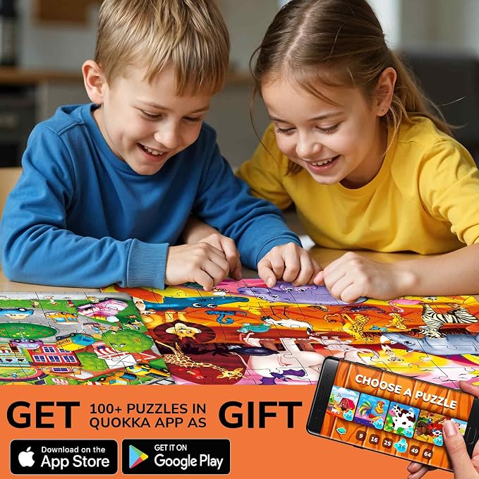 48 Piece Puzzles for Kids Ages 4-6 - 4 Jigsaw Kids Puzzles Ages 3-5 | Farm Animals Learning Puzzles for Preschool Kids Ages 4-8 - Educational Children Toy for Boys and Girls