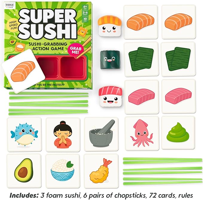 Super Sushi – Fun Family Board Game - Hilarious Party Matching Card Game for Kids, Teens & Adults