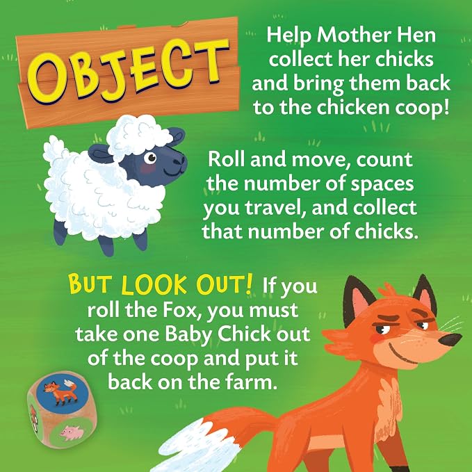 Peaceable Kingdom Count Your Chickens Cooperative Game, Premium Edition | Premium wood edition of the award-winning cooperative counting game—gather the chicks together. Builds early math, ages 3+