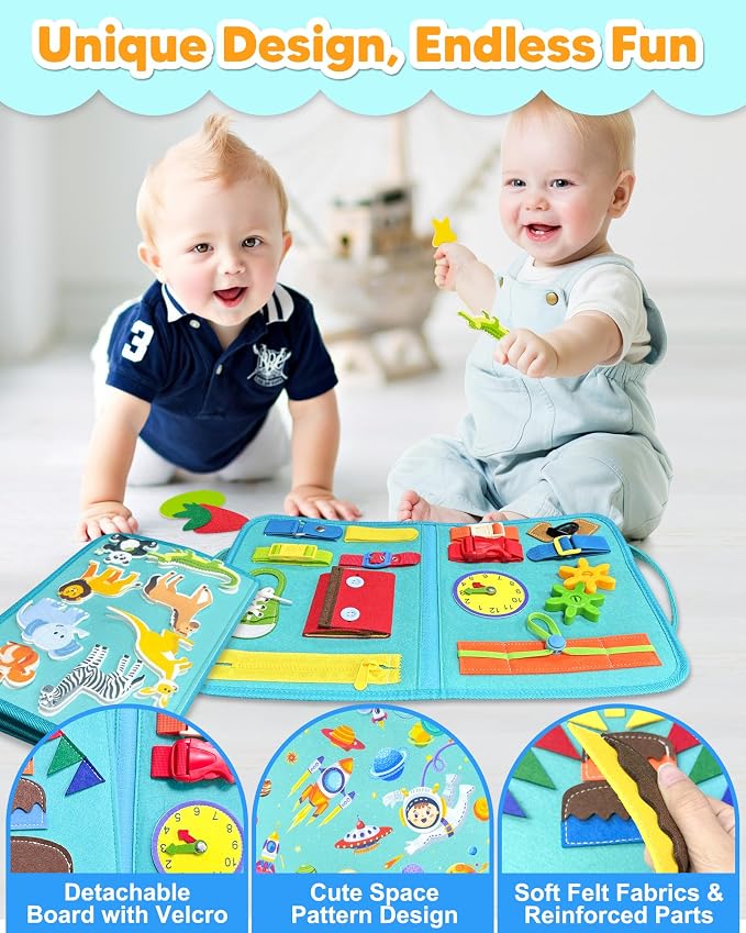 Busy Board Montessori Toys for Toddler Boy Girl Gifts Busy Book | Airplane Car Travel Toy, Learning Educational Toys, Activity Book, Toddler Activities, Sensory Toys, Fine Motor Skills