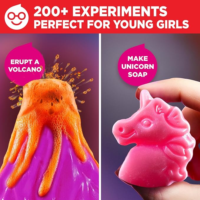 Doctor Jupiter Girls’ First Science Gift Set for Ages 4+, Birthday Gift | Set of Girls' First Science Kit & Amazing Science Kit, 200+ Experiments, Birthday Gift Ideas for Girls Ages 4,6,7,8, STEM Toy