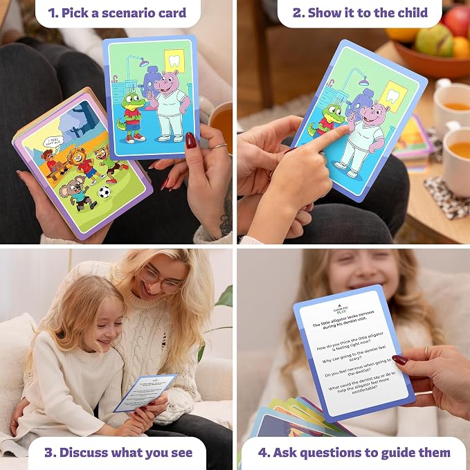 Who What Why Feelings Conversation Cards for Kids, Social SEL Game, Ages 4+ | Emotional regulation, social skills, therapy flash cards, communication, feelings recognition, classroom, counseling and home