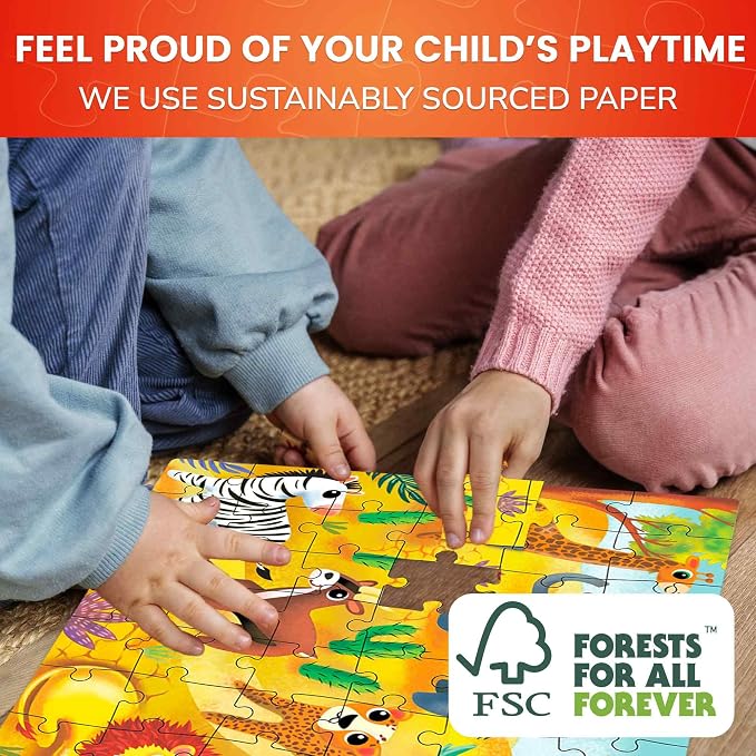 60 Piece Puzzles for Kids Ages 4-6 - 4 Jigsaw Toddlers Puzzles Ages 3-5 | Preschool Animals and Ocean Puzzles for Children Ages 6-8 - Kindergarten Gift for Boys and Girls Ages 7-10