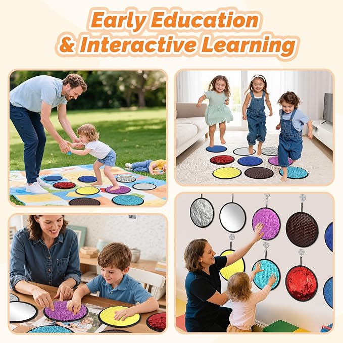 Sensory Toys 9 Set Sensory Mats, Mixed Colors for Kids with Autism | Designed for children with autism and young learners, 8.3-inch size for classroom supplies and educational gifts