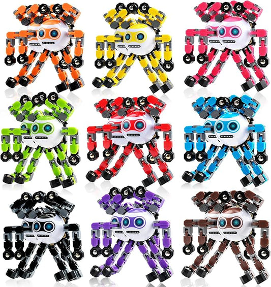 18 PCS Travel Toys Transformable Fidget Spinners Toys for Kids and Adults Sensory Toy for Boys Teens Stress Relief Autism ADHD Cool Road Trip Travel Essential Birthdays Gifts for Party Favors