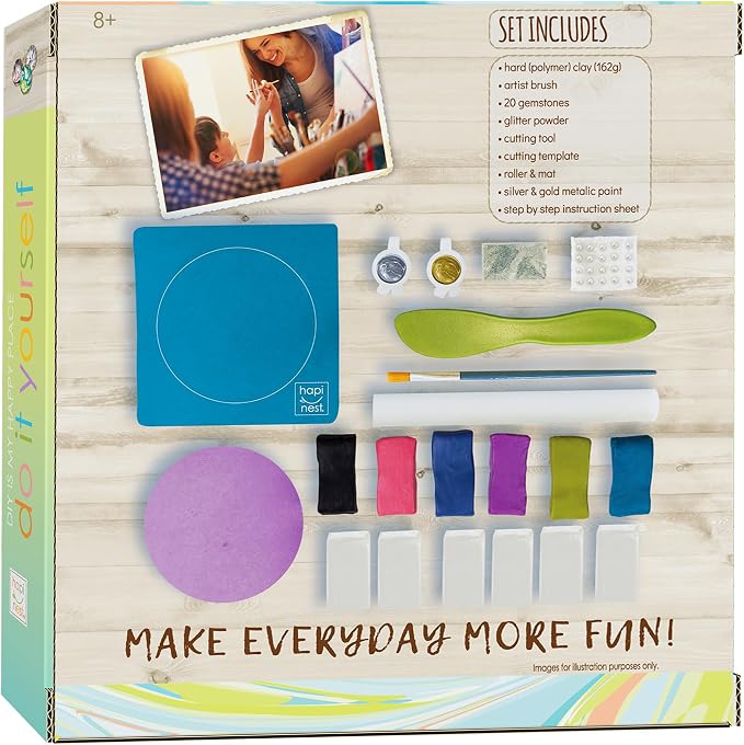 Hapinest Make Your Own Clay Jewelry Dish Craft Kit for Girls for Girls Ages 8 9 10 11 12-14 Years Old & Up