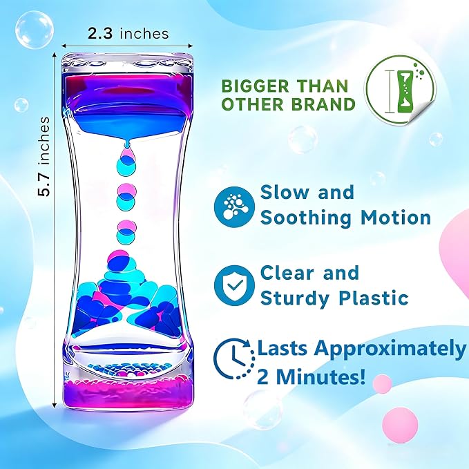 Liquid Motion Bubbler - Fidget Tubes for Stress Relief - Calming Visual Play for School, Home, Office, Holoday Stocking Stuffer - Calming Sensory Toys for Kids with Autism or Special Needs