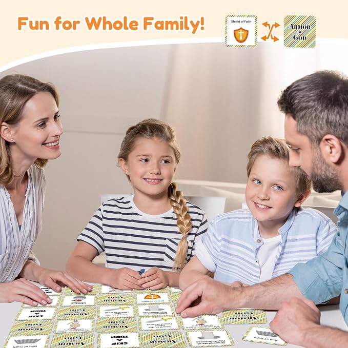 AmazingSpark 72 Pcs Armor of God Bible Memory Matching Card Games for Kids | Vbs Bible Games for Kids, Christian Games, Sunday School Educational Supplies, 2026 Vacation Bible School Activity Cards