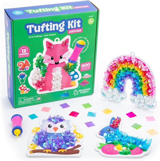 Educational Insights Tufting Kit - Arts and Crafts for Kids Ages 4-8, Poke in Art Kits for Girls & Boys, DIY Kids Craft Kit, Mess Free Art Set with Crafting Supplies, Easy Toddler Crafts