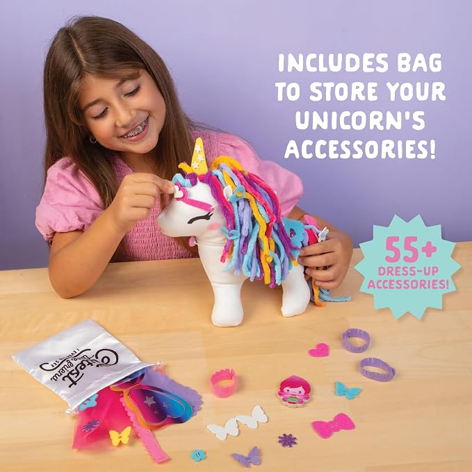 Craft- Tastic - Make a Friend Unicorn - Mini Sewing Kit, Arts and Crafts, Kids Crafts, Craft Kit Makes 1 Easy-to-Sew Stuffie with Accessories, Bonus Travel Tote Included Ages 6+