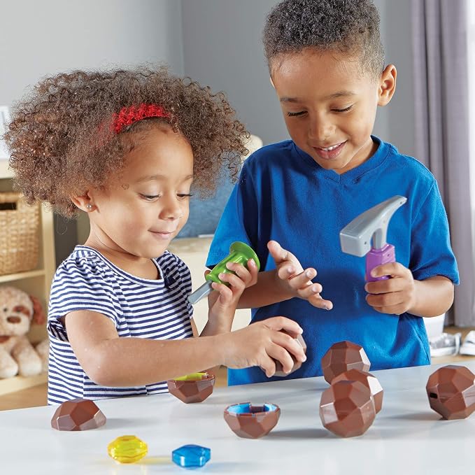 Learning Resources Rock 'n Gem Surprise | Sorting and Matching for Toddlers, Learn to Sort Colors and Shapes, Fine Motor Skills Toy, Learning Toys for Preschool