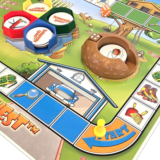 Scavenger Quest Board Game, Fun for Kids and Adults, 2-4 Players, Ages 5+, Family-Friendly Outdoor Themed Seek-and-Find Board Game. Skill-Building & Educational Fun.