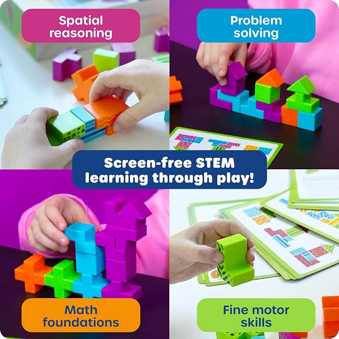 Learning Resources STEM Explorers Brainometry - 3D Puzzle Games for Kids, Kids Travel Games, Brain Teaser Puzzles, Pattern Memory Game, Brain Game Toys, Classroom Toys, 5 Year Old Boy and Girl Gifts