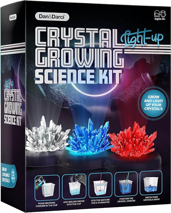 Light-up Crystal Growing Kit for Kids - Science Kits for Kids Age 8-12 - 6 7 8 9 10 Year Old Boy Birthday Gifts - Gifts for Girls - STEM Toys for 7 Year Old Boys, Experiment Crafts for Age 10-12 Years | 6 7 8 9 10 Year Old Boy Birthday Gifts - Gifts fo...