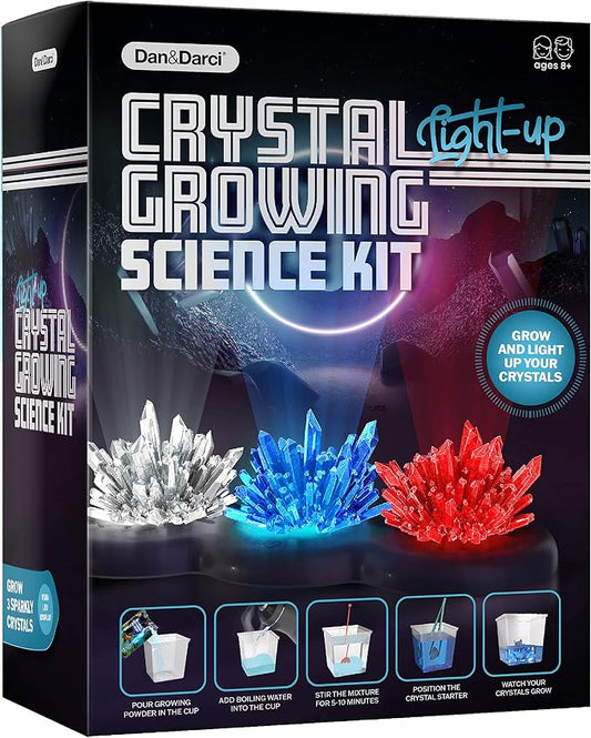 Light-up Crystal Growing Kit for Kids - Science Kits for Kids Age 8-12 - 6 7 8 9 10 Year Old Boy Birthday Gifts - Gifts for Girls - STEM Toys for 7 Year Old Boys, Experiment Crafts for Age 10-12 Years | 6 7 8 9 10 Year Old Boy Birthday Gifts - Gifts fo...