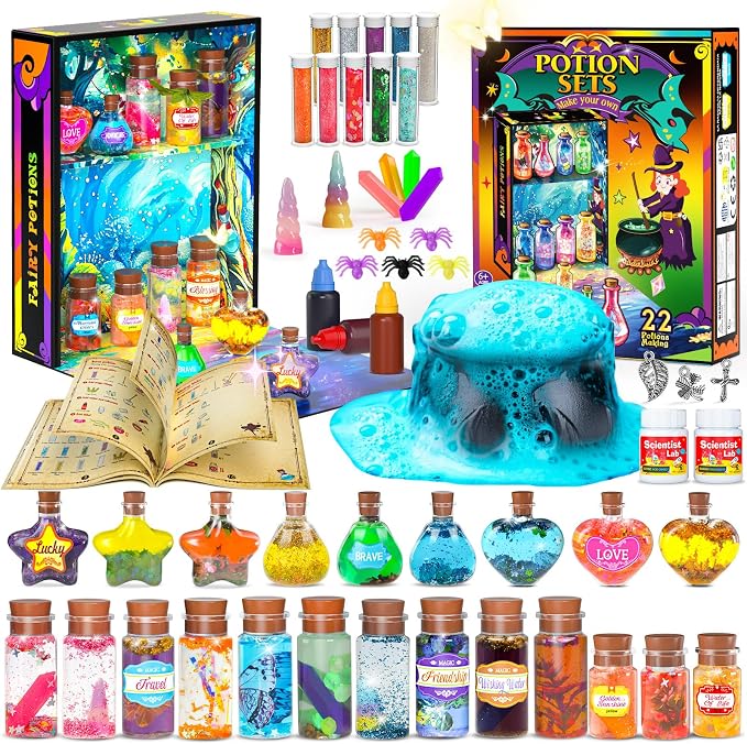 Potion Kits for Kids, Magic Mix Potion Set for Kids Ages 6-12, Mystery Potion Making Art & Craft Gift Toy for Christmas, Halloween & Birthday