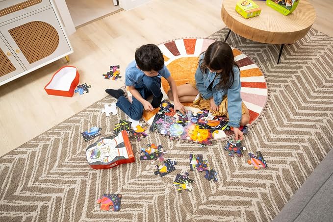 Crocodile Creek 36-Piece Jigsaw Floor Puzzle with Heavy-Duty Shaped Box for Storage, Large 16" x 20" Completed Size, Designed for Kids Ages 3 Years and up, Haunted House