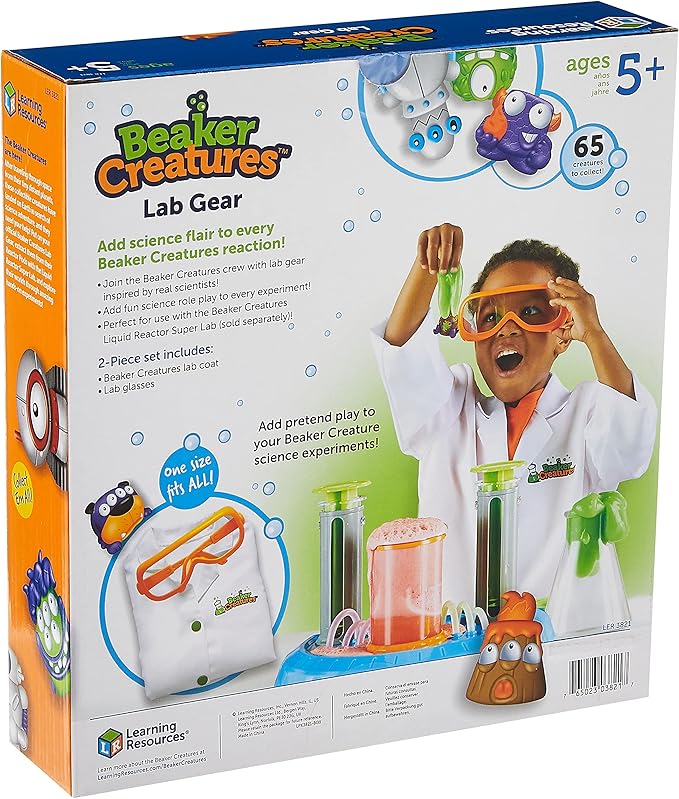Learning Resources Beaker Creatures Lab Gear | Lab Coat & Glasses for Kids, Science Exploration Games, STEM Toys for Kids, 2 Pieces, Ages 5+