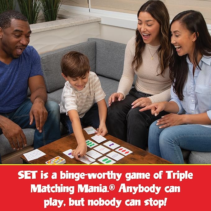 SET Enterprises SET - The Family Card Game of Visual Perception - Race to Find The Matches, For Ages 8+,81 Cards, Rules included | Award Winning, Family Game Night, Travel Games, Playing Cards Screen-Free