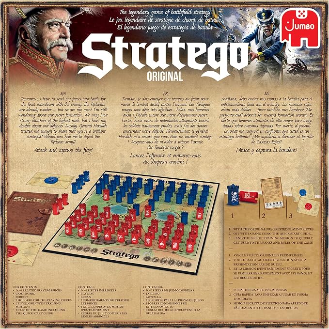 Jumbo, Stratego - Original, Strategy Board Game, 2 Players, Ages 8 Year Plus