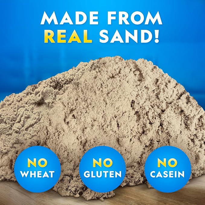 NATIONAL GEOGRAPHIC Moon Sand - 12 Lbs. of Play Sand with Castle Molds (Natural) - A Fun No Mess Sensory Activity, Kids Play Set, Sensory Bin Filler