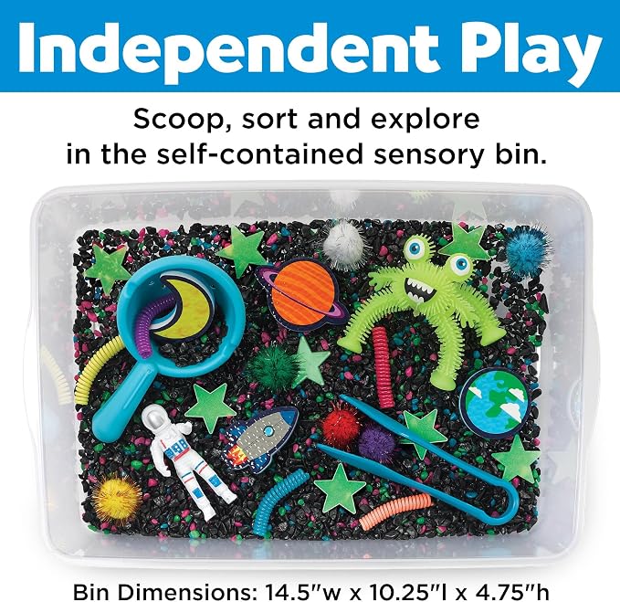 Creativity for Kids Sensory Bin: Outer Space Toys - Preschool and Toddler Sensory Toys, Kids Gifts for Boys and Girls Ages 3-5+, 10.25 x 14.5 x 4.75 inches