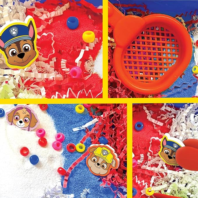 Official Paw Patrol Seek & Find Sensory Bin, Ready-to-Use Sensory Toys, Sensory Bin for Kids with Lid, Play Sand, Scoops & Tongs, Sensory Toys for Toddlers 3-4
